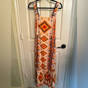 Aztec style orange vacation dress